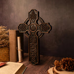 European Retro Celtic Cross Wall Hanging, Wood Carving Crafts, Christian Church, Home Decoration, Gift