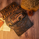 Father's Garage Logo Father's Day Wood Carving Gift Garage Icon Carving Ornament Wall Hanging Wooden Crafts