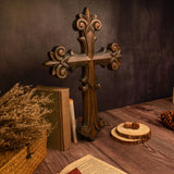 Gorgeous wooden wall decoration cross home decoration, indoor wall hanging Christian cross, 3D wood carving crafts, gifts
