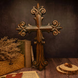 Gorgeous wooden wall decoration cross home decoration, indoor wall hanging Christian cross, 3D wood carving crafts, gifts