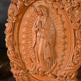 Guadalupe Virgin Mary Statue Religious Figure Madonna Christian Catholic Family Church Wall Decoration Wood Carving Female Gift