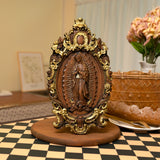 Guadalupe Virgin Mary Statue Religious Figure Madonna Christian Catholic Family Church Wall Decoration Wood Carving Female Gift