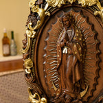 Guadalupe Virgin Mary Statue Religious Figure Madonna Christian Catholic Family Church Wall Decoration Wood Carving Female Gift