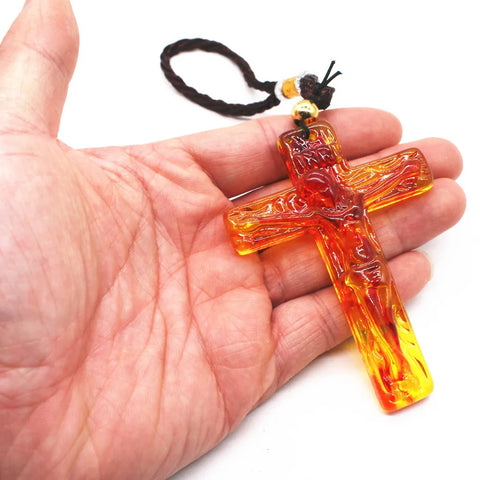 Hand Carved Jesus Cross Resin Catholic Relic Church Utensils Religious Jesus Crucifix Christmas Gift