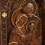 Holy Family Catholic Religious Wood Carving, Byzantine Icon, Jesus Home Decor Hanging Plaque, Christian Christmas Decoration