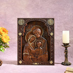 Holy Family Catholic Religious Wood Carving, Byzantine Icon, Jesus Home Decor Hanging Plaque, Christian Christmas Decoration