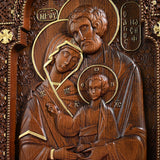 Holy Family Catholic Religious Wood Carving, Byzantine Icon, Jesus Home Decor Hanging Plaque, Christian Christmas Decoration