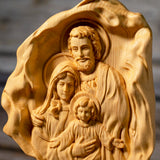 Holy Family Statue St. Joseph, Jesus and Mary Catholic Statue, Hinoki Wood Carving Desktop Ornament Home Decor