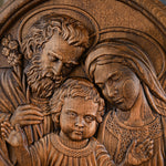 Holy Family Statue Wood Carving Ornaments, Mary Joseph Statue, Baby Jesus Catholic Decoration, Desktop Crafts, Religious Gifts