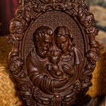 Holy Family Wooden Icons Catholic Religious Items Home Wall Decor Nativity Wood Carved Byzantine Icons Creative Religious Gifts