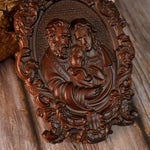 Holy Family Wooden Icons Catholic Religious Items Home Wall Decor Nativity Wood Carved Byzantine Icons Creative Religious Gifts