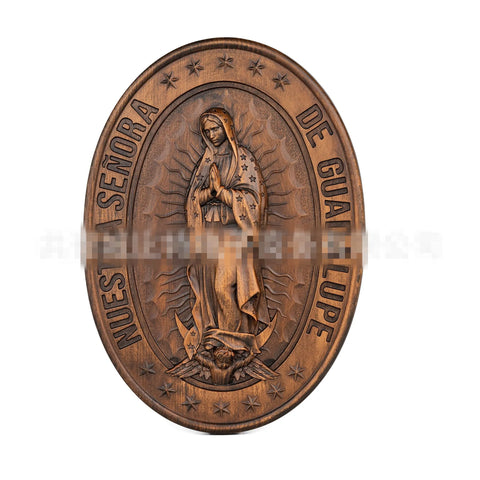 Holy Relic Guadalupe Beech Wood Home Decoration Chrismtas Figures Religious Reliefs Church Souvenirs Catholic Gift