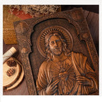Holy Relic Jesus Cross Wood Carving Wall Decor Beech Religious Figures Catholic Church Souvenirs
