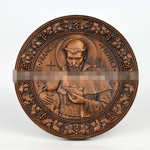 Holy Saint Francis Wooden Carving Handicrafts Religious Figures Christmas Church Souvenirs