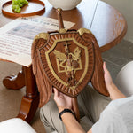 Holy Sword Archangel Michael Shield Wood Carving Christian Wall Hanging Decoration Wooden Icon Art Free Shipping