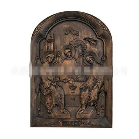 Holy Trinity Byzantine Paiting Wood Carving Church Decoration Faster And Son Spirit Figures Wall Decor Souvenirs