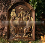 Holy Trinity Byzantine Paiting Wood Carving Church Decoration Faster And Son Spirit Figures Wall Decor Souvenirs