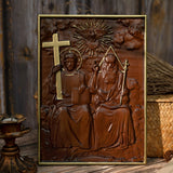 Holy Trinity Wood Wall Decor Catholic Religious Mural Decoration Christian Home Decor Holy Father Son Holy Spirit