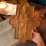 Jesus Christ Statue of Good Shepherd, Wood Plaque, Religious Gift, Carved Christian Wall Art Decoration, Image of Catholic Saint