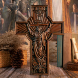 Jesus Christ Wooden Cross, Catholic Cross, Wall Hanging, Ascension, Home Altar, Church Decoration, Christian Easter Gift