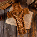 Jesus Christ Wooden Cross, Catholic Cross, Wall Hanging, Ascension, Home Altar, Church Decoration, Christian Easter Gift