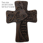 Jesus Cross Beech Wood Carving Christ Love Wall Hanging Decoration Church Souvenirs Home Decor