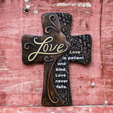 Jesus Cross Beech Wood Carving Christ Love Wall Hanging Decoration Church Souvenirs Home Decor