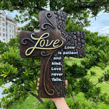 Jesus Cross Beech Wood Carving Christ Love Wall Hanging Decoration Church Souvenirs Home Decor