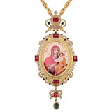 Jesus Cross Necklace Home Decoration Christian Reilgious Virgin Mary Catholic Christ Long Chains 120cm Orthodox Icon Prayer