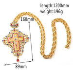 Jesus Cross Necklace Orthodox Priest Crystal Church Gift Virgin Mary Catholic Utensils Religious Prayer