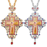 Jesus Cross Necklace Orthodox Priest Crystal Church Gift Virgin Mary Catholic Utensils Religious Prayer