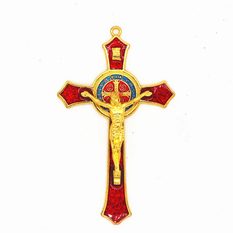 Jesus Cross Red Catholic Christ Orthodox Metal Church Utensils Wall Cross Christian