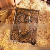 Jesus Cross Relic Archangel Relief Beech Wood Carving Home Decoration Religious Figures Church Souvenirs