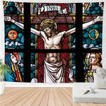 Jesus Cross Tapestry Wall Decor Church Photo Room Decoration Towel Blanket Tarpot Orthodox Utensils Priest Christmas Christ Gift