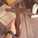 Jesus Crucifix Catholic cross, wooden cross, cross wall decoration, Jesus statue, church baptismal gift