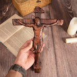 Jesus Crucifix Catholic cross, wooden cross, cross wall decoration, Jesus statue, church baptismal gift