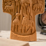 Jesus Good Shepherd Cross Shepherd's Image Christian Statue Ornament Religious Art Gospel Catholic Gift for Priest Wood Carved