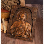 Jesus Wood Carving Home Decoration Christ Religious Figures Wall Decor Church Souvenirs Relic