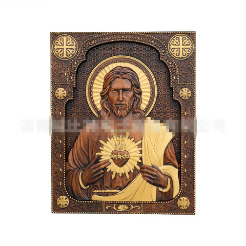 Jesus Wood Carving Home Decoration Christ Religious Figures Wall Decor Church Souvenirs Relic