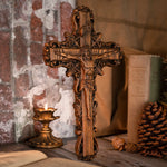 Jesus wooden cross, crucifix, Christian cross wall decoration, catholic prayer decoration, religious wall hanging, church