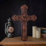 Lamb of God wood carving cross wall decoration rustic wooden wall cross Christ cross decoration religious wall hanging Passover