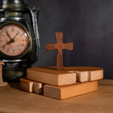 Love desktop ornaments, heart shaped decoration, Christian sculptures, wooden products, small crosses, Valentine's Day gifts