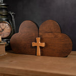 Love desktop ornaments, heart shaped decoration, Christian sculptures, wooden products, small crosses, Valentine's Day gifts