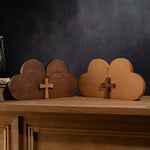 Love desktop ornaments, heart shaped decoration, Christian sculptures, wooden products, small crosses, Valentine's Day gifts