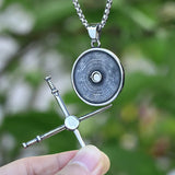 Magnetic attraction  StainlesS Steel Unique Skull And Warrir Sword Shield Pendant Necklace  Punk Rock Jewelry