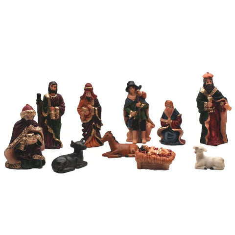 Manger Christmas Nativity Scene Figures Crib Catholic Ornament Jesus Christ Decor