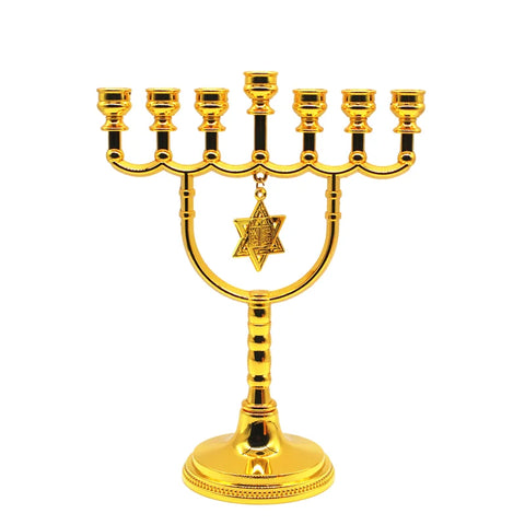 Menorah Candle Holder Jewish Home Decoration Israel David Star 7 Branch Candelabra Judaica Religious Decor