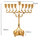 Menorah Candlestick Home Decoration 9 Branch Wedding Metal Candle Holder Hanukkah Table Gift Jewish