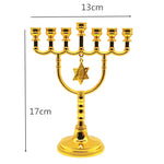 Menorah Hanukkah Candle Holder Jerusalem Home Decor 12 Tribes Jewish Candelabra Judaica 7 Branch Metal Candlestick