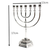 Menorah Hanukkah Candle Holder Jerusalem Home Decor 12 Tribes Jewish Candelabra Judaica 7 Branch Metal Candlestick